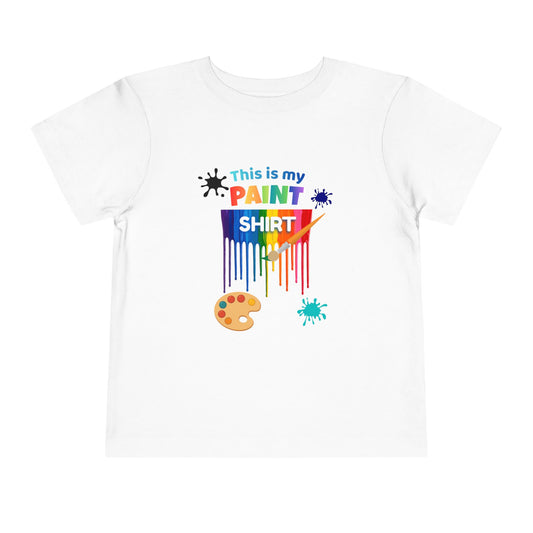 This Is My Paint Shirt Toddler Tee | Colorful Paint Palette Drips, Art Splash Design