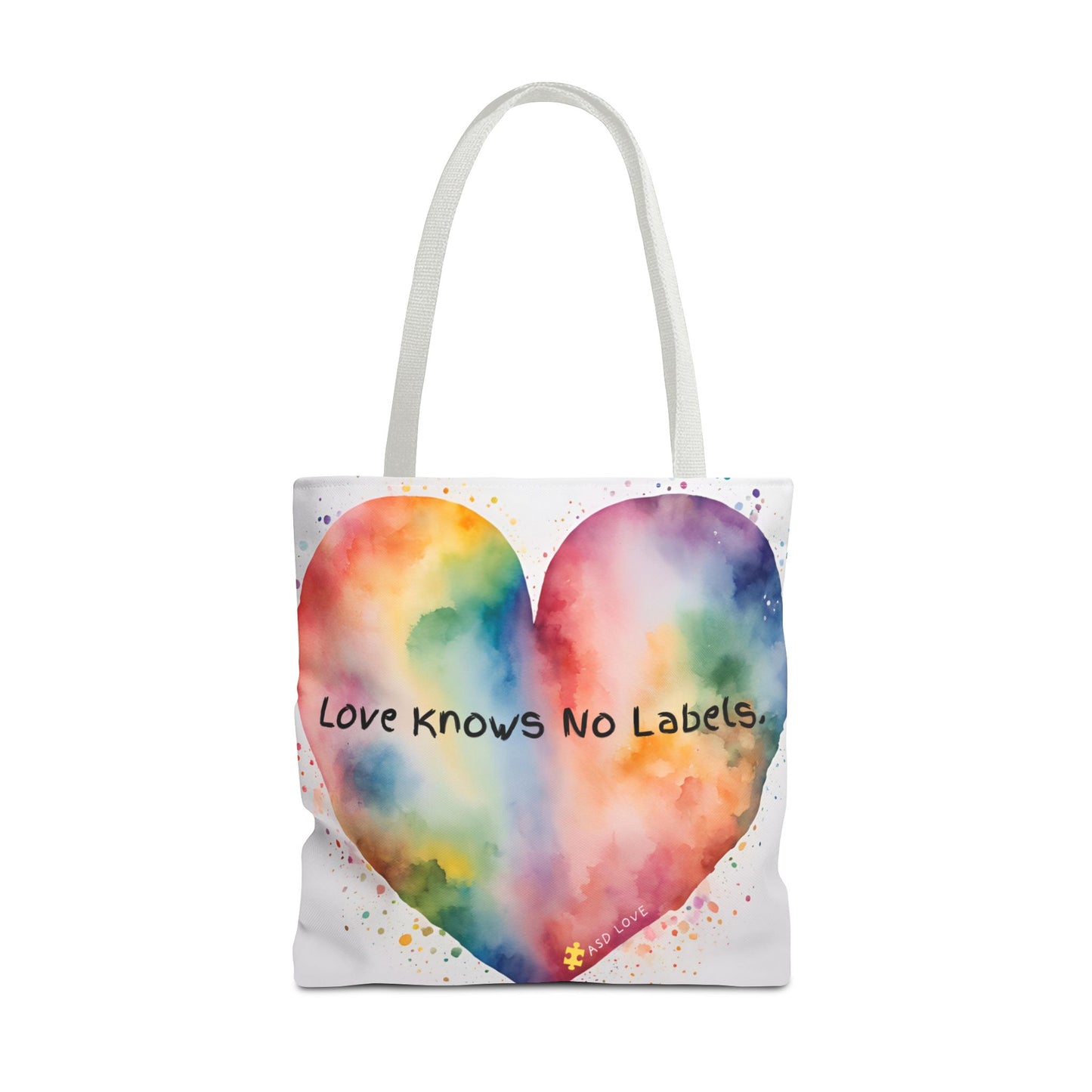 Love Knows No Labels - Big Heart Tote Bag - Show Your True Colors