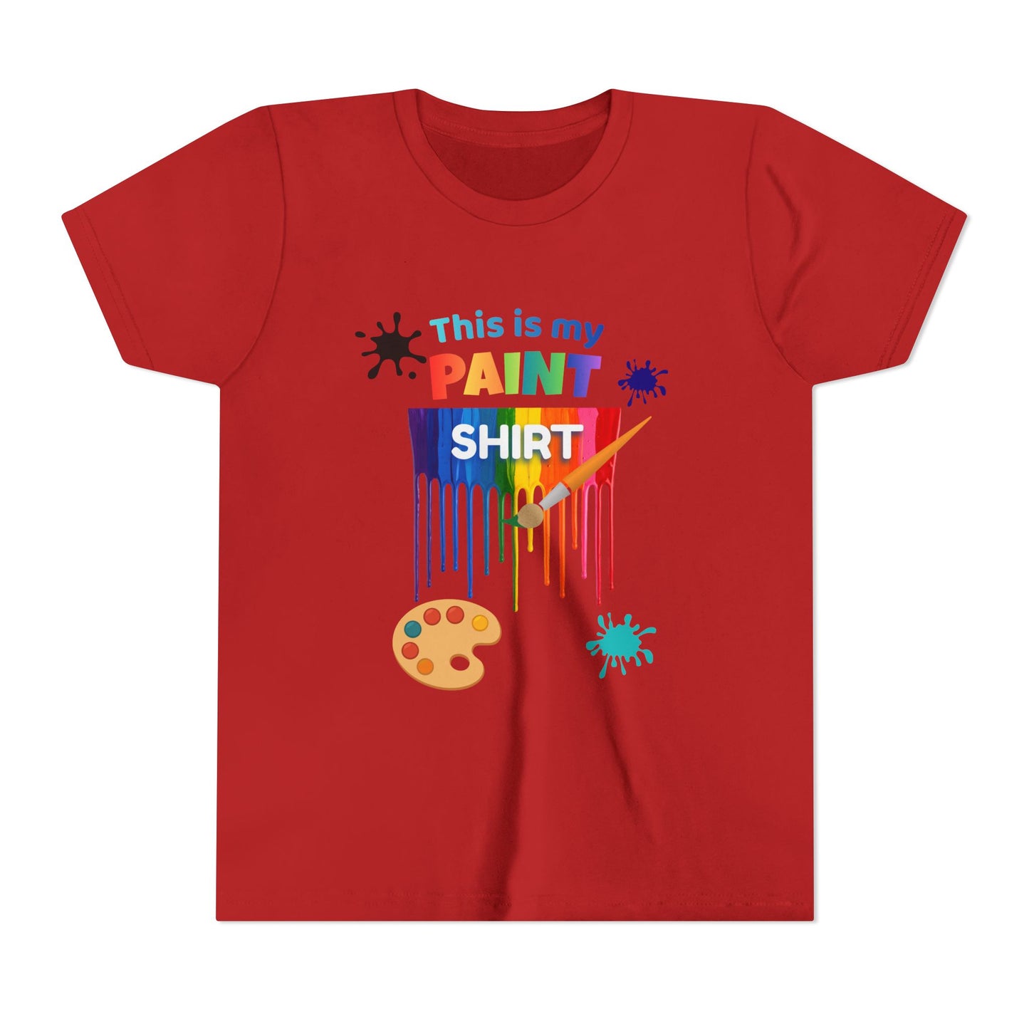 This Is My Paint Shirt Youth Tee | Rainbow Paint Drip Art Palette