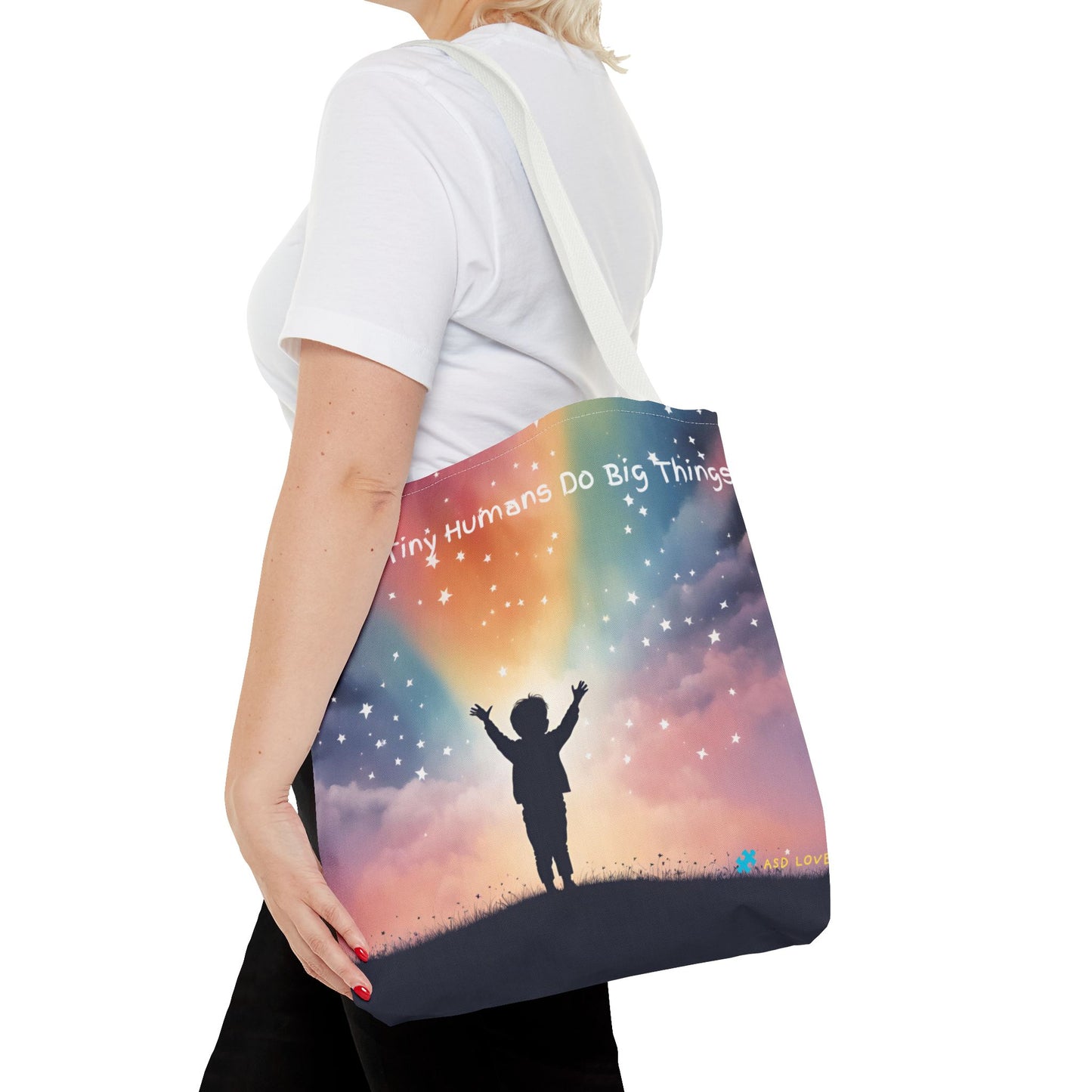 Helping Tiny Humans Do Big Things Tote - Inspiring Kids to Reach for the Stars