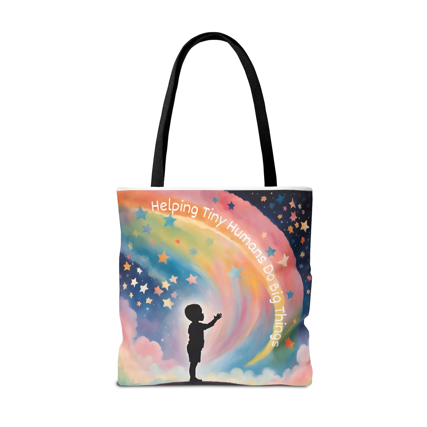 Helping Tiny Humans Do Big Things Tote - Inspiring Kids to Reach for the Stars