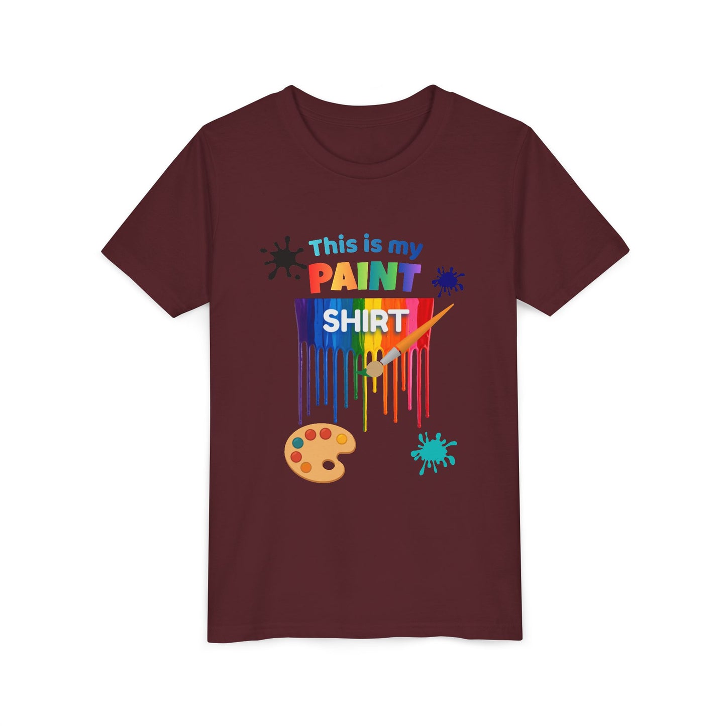 This Is My Paint Shirt Youth Tee | Rainbow Paint Drip Art Palette