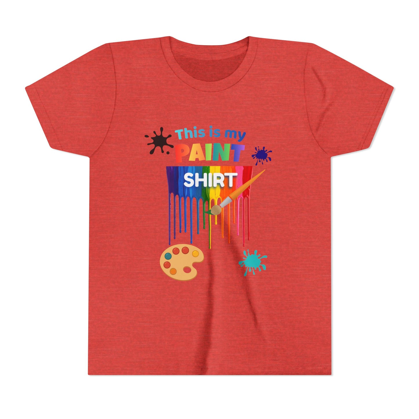 This Is My Paint Shirt Youth Tee | Rainbow Paint Drip Art Palette