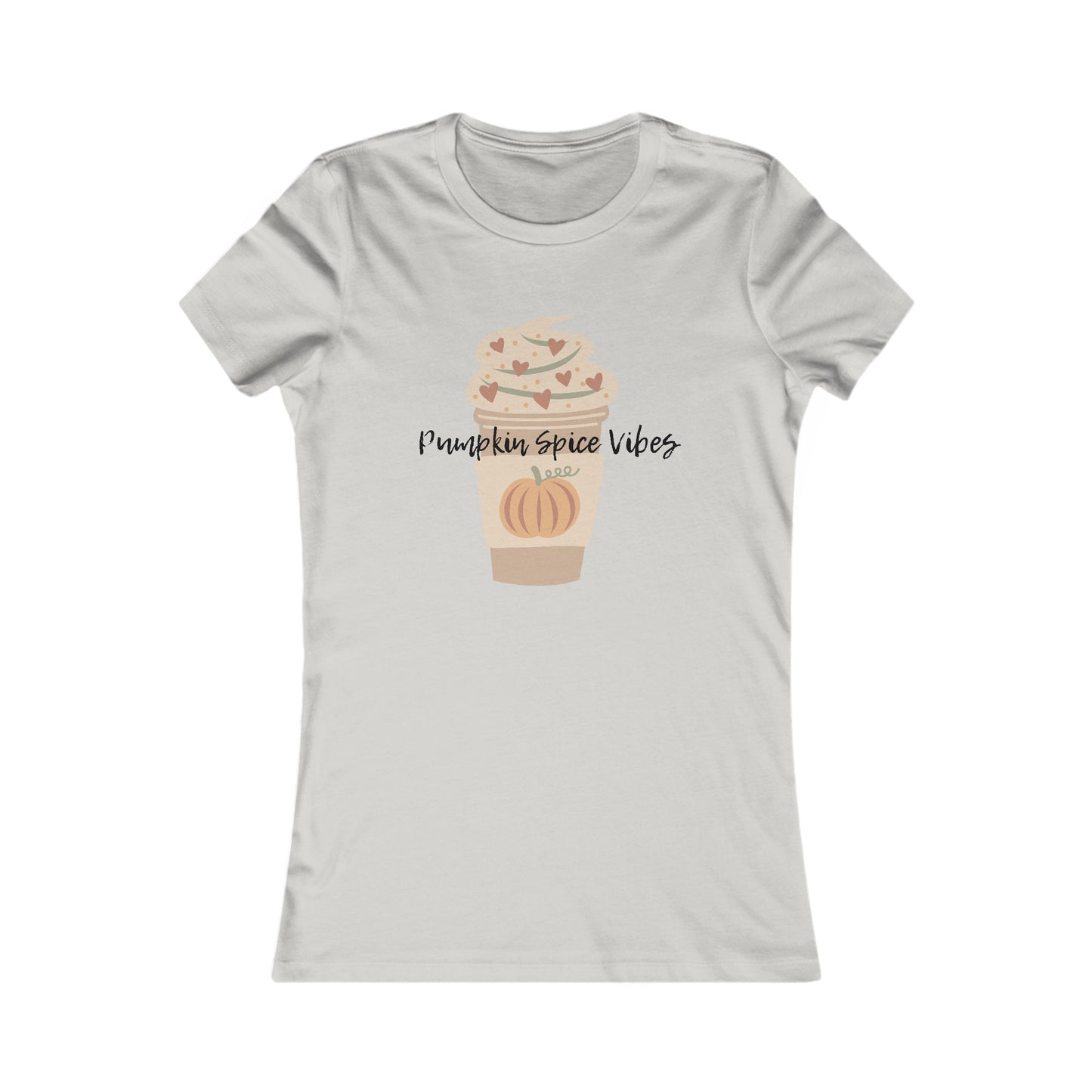 Pumpkin Spice Vibes Shirt - Cute Fall Latte Shirt with Hearts in Whipped Cream and Pumpkin desgin