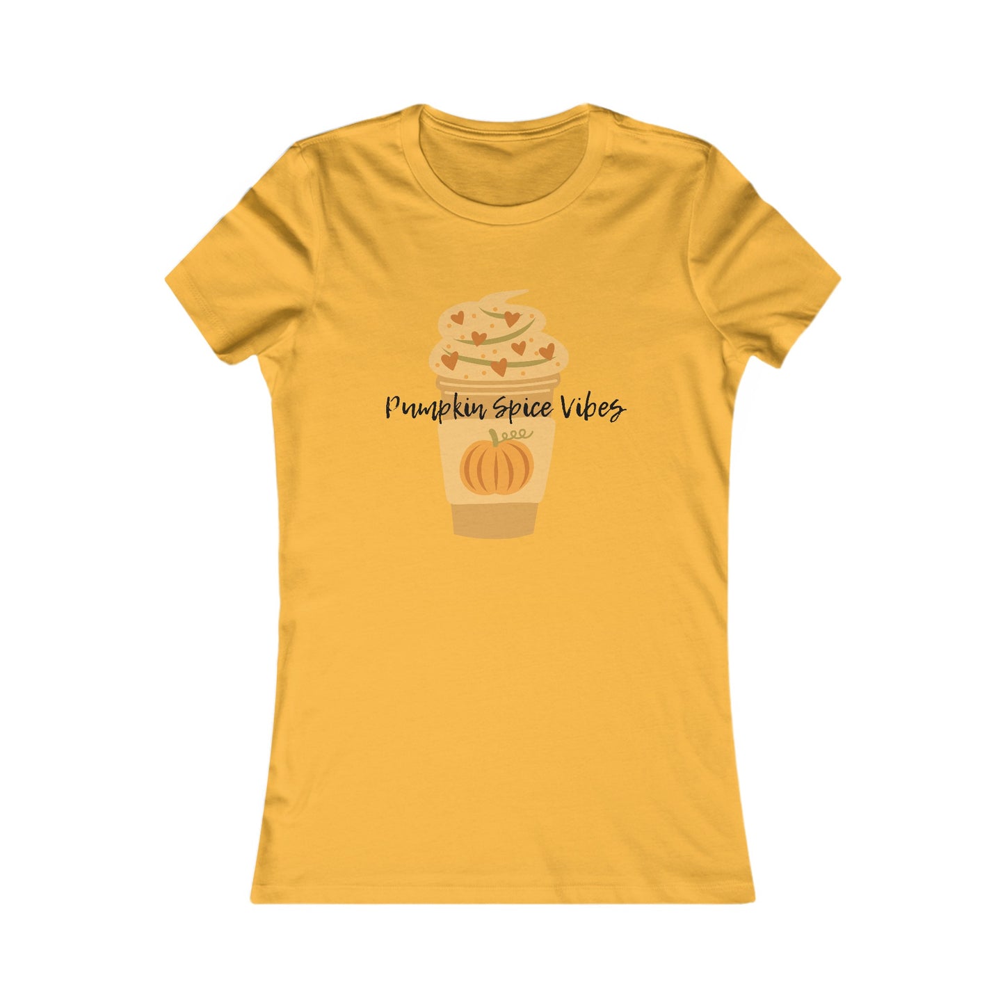 Pumpkin Spice Vibes Shirt - Cute Fall Latte Shirt with Hearts in Whipped Cream and Pumpkin desgin