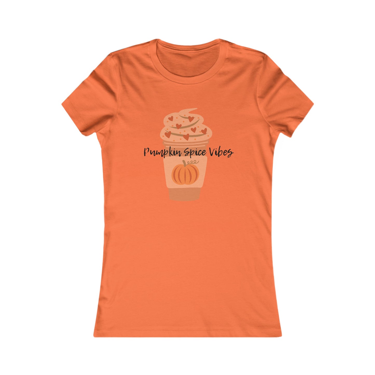 Pumpkin Spice Vibes Shirt - Cute Fall Latte Shirt with Hearts in Whipped Cream and Pumpkin desgin