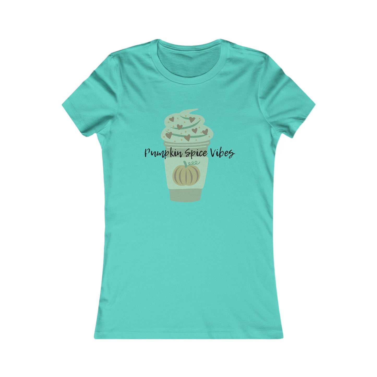 Pumpkin Spice Vibes Shirt - Cute Fall Latte Shirt with Hearts in Whipped Cream and Pumpkin desgin