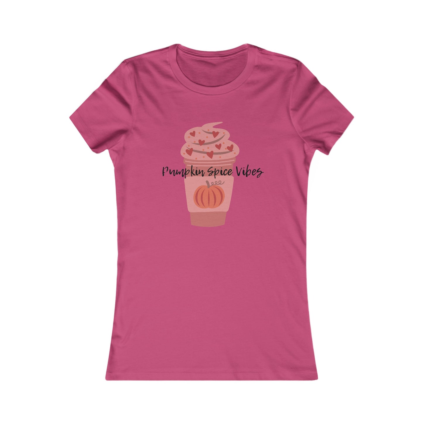 Pumpkin Spice Vibes Shirt - Cute Fall Latte Shirt with Hearts in Whipped Cream and Pumpkin desgin