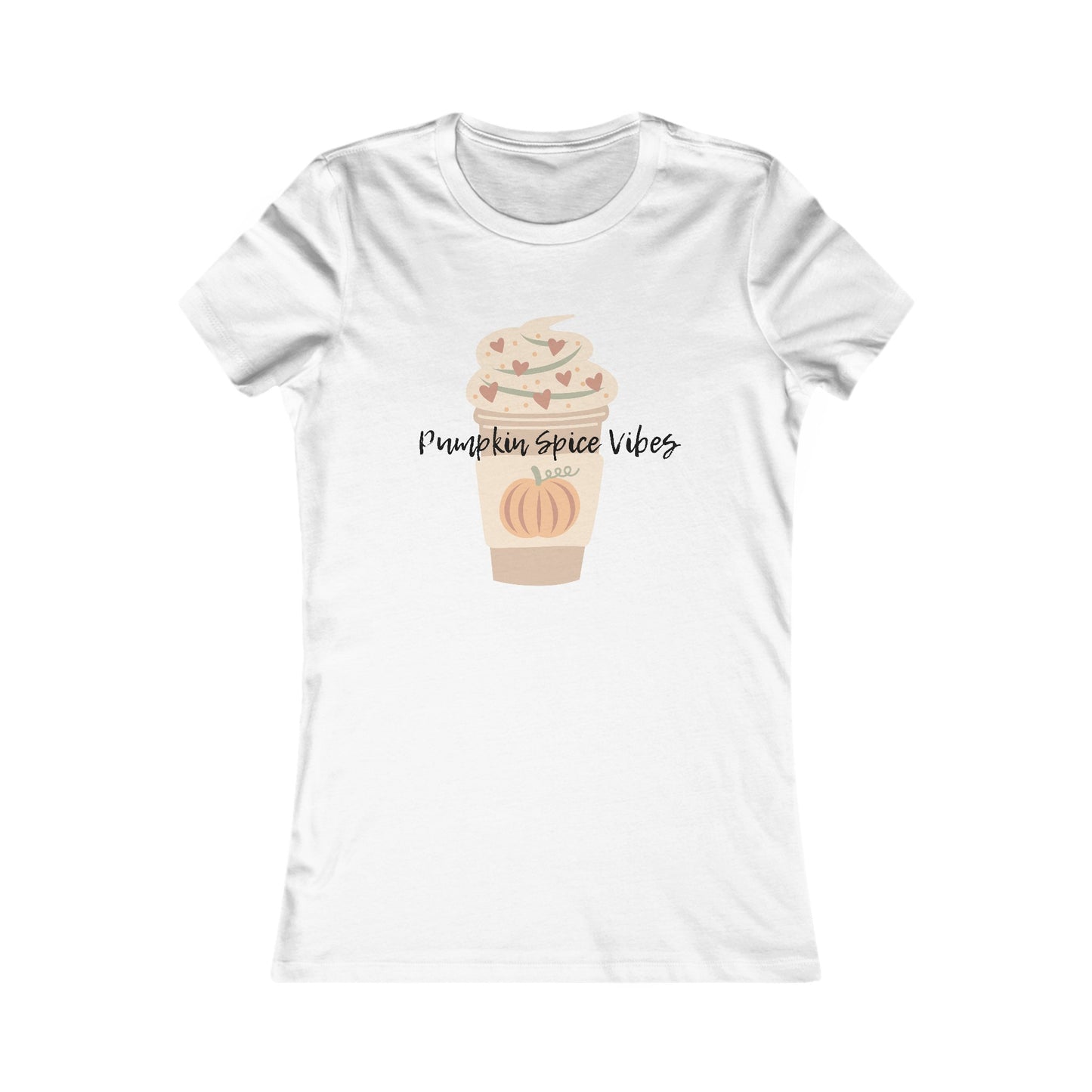 Pumpkin Spice Vibes Shirt - Cute Fall Latte Shirt with Hearts in Whipped Cream and Pumpkin desgin