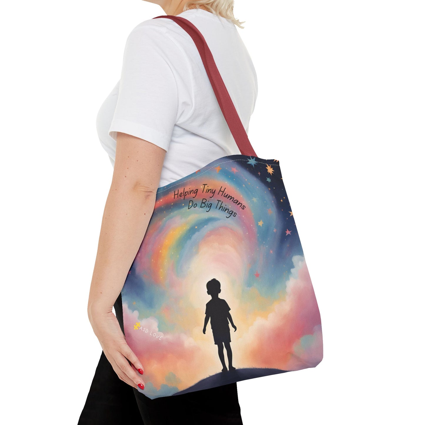 Helping Tiny Humans Do Big Things Tote - Inspiring Kids to Reach for the Stars