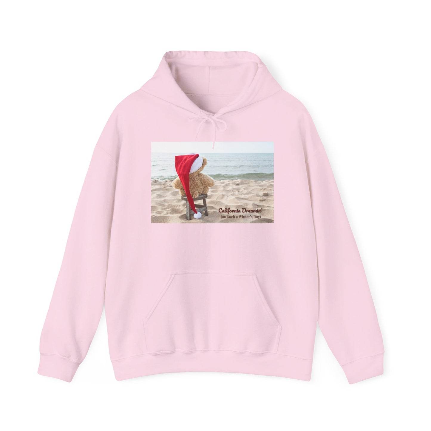 California Christmas Hoodie | Santa Bear on the Beach | Cozy Winter Hoodie | Funny Holiday Sweatshirt | West Coast Xmas Gift