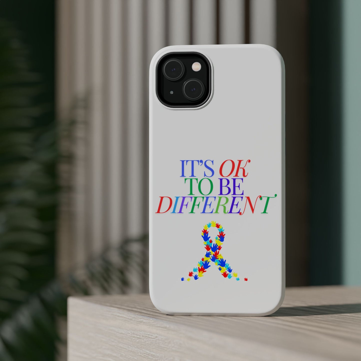 Autism Support Ribbon: It's Okay to Be Different - ASD Awareness Phone Case