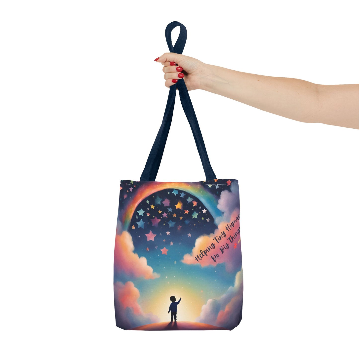 Helping Tiny Humans Do Big Things Tote - Inspiring Kids to Reach for the Stars