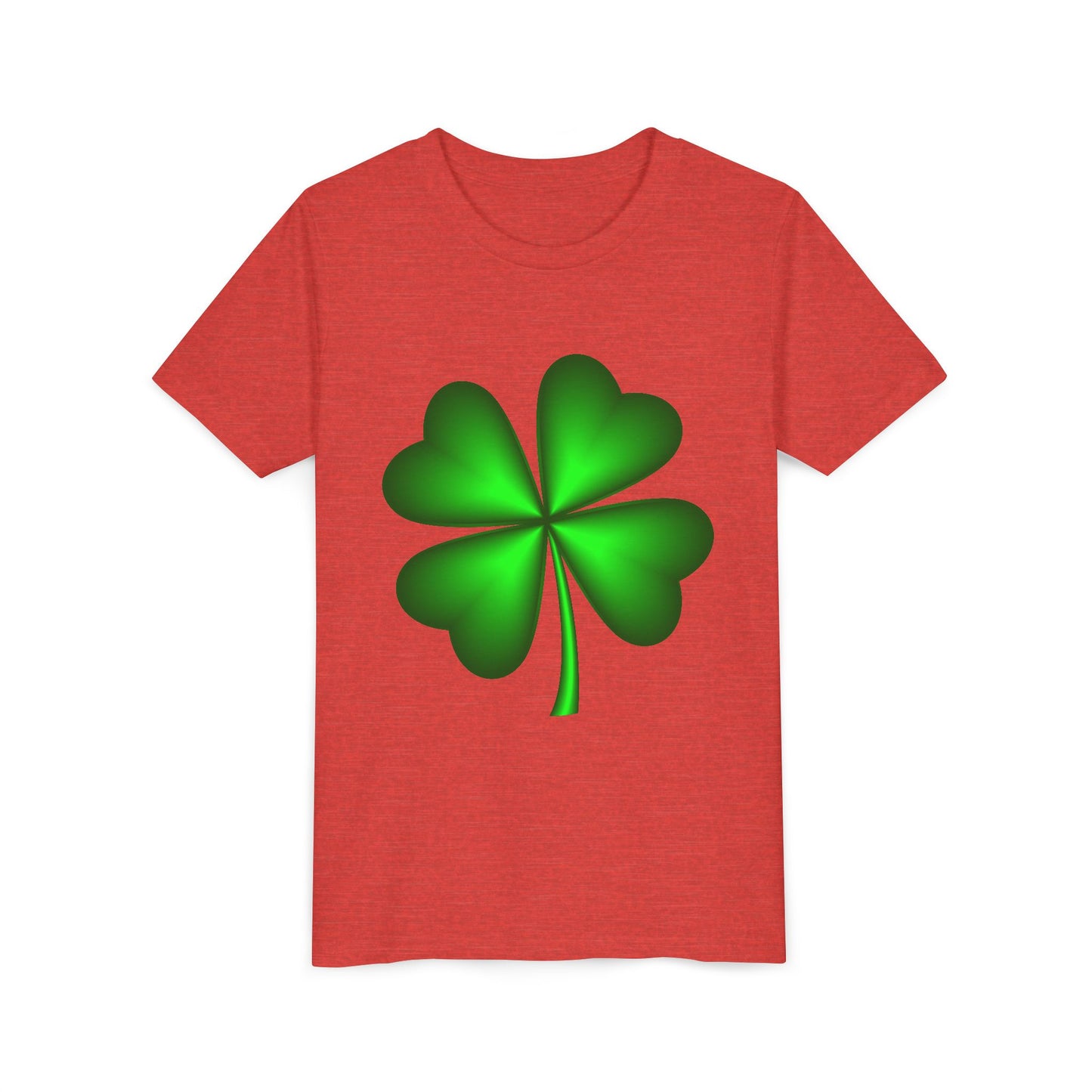 Green Four-Leaf Clover Youth Tee | St. Patrick's Day Shamrock Shirt