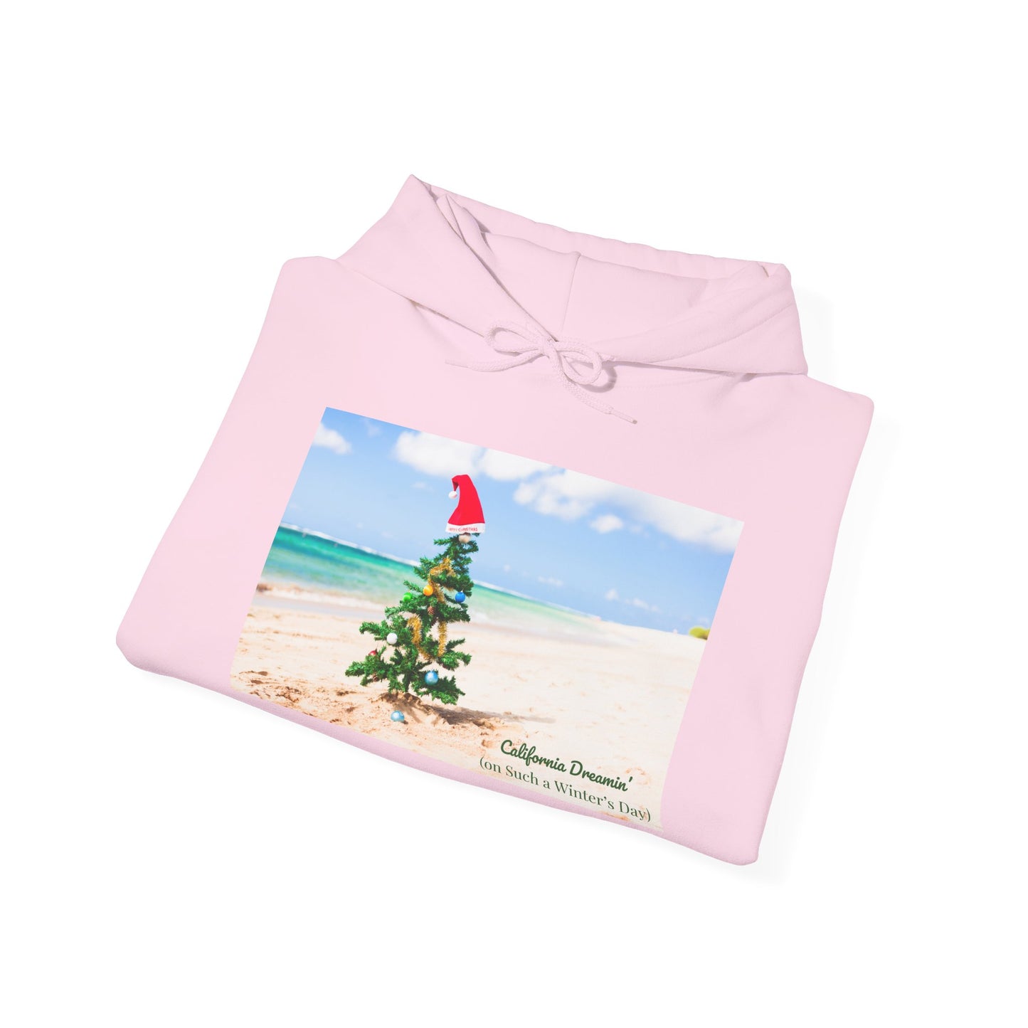California Dreamin (on Such a Winter's Day) Hoodie - Featuring Santa Tree on the Beach