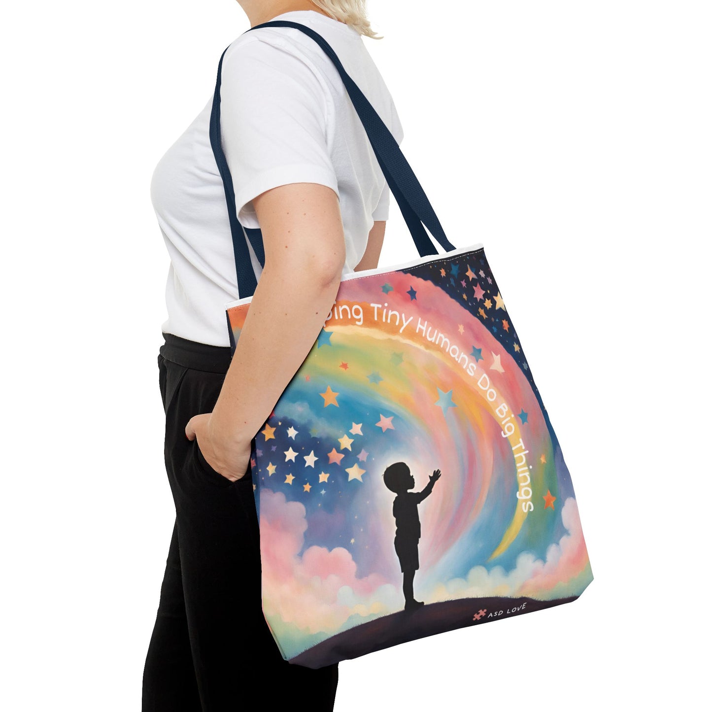 Helping Tiny Humans Do Big Things Tote - Inspiring Kids to Reach for the Stars