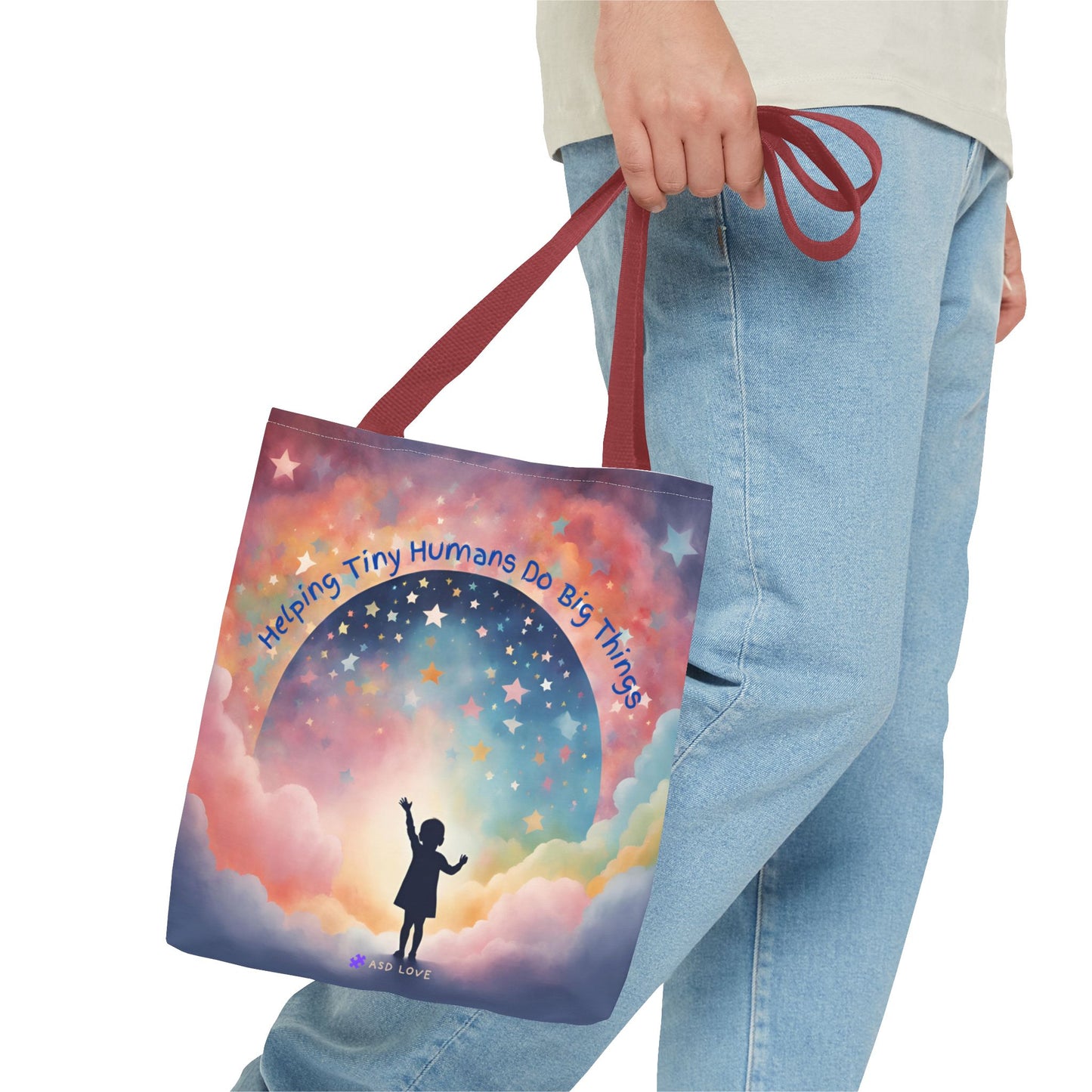 Helping Tiny Humans Do Big Things Tote - Inspiring Kids to Reach for the Stars