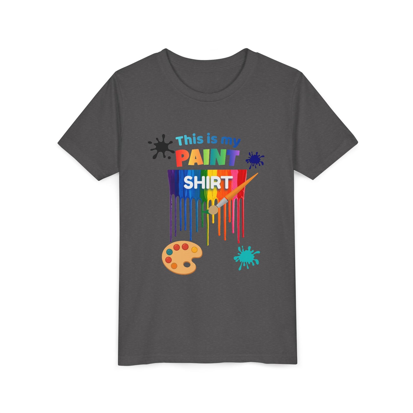 This Is My Paint Shirt Youth Tee | Rainbow Paint Drip Art Palette