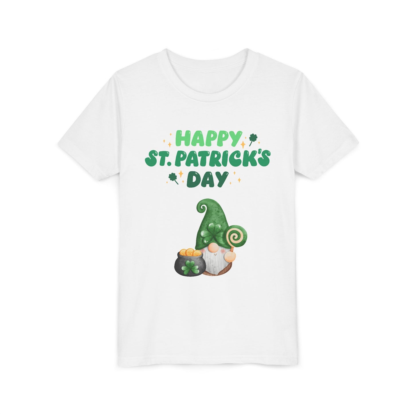 Happy St. Patrick's Day Gnome Youth Tee | Shamrock, Pot of Gold