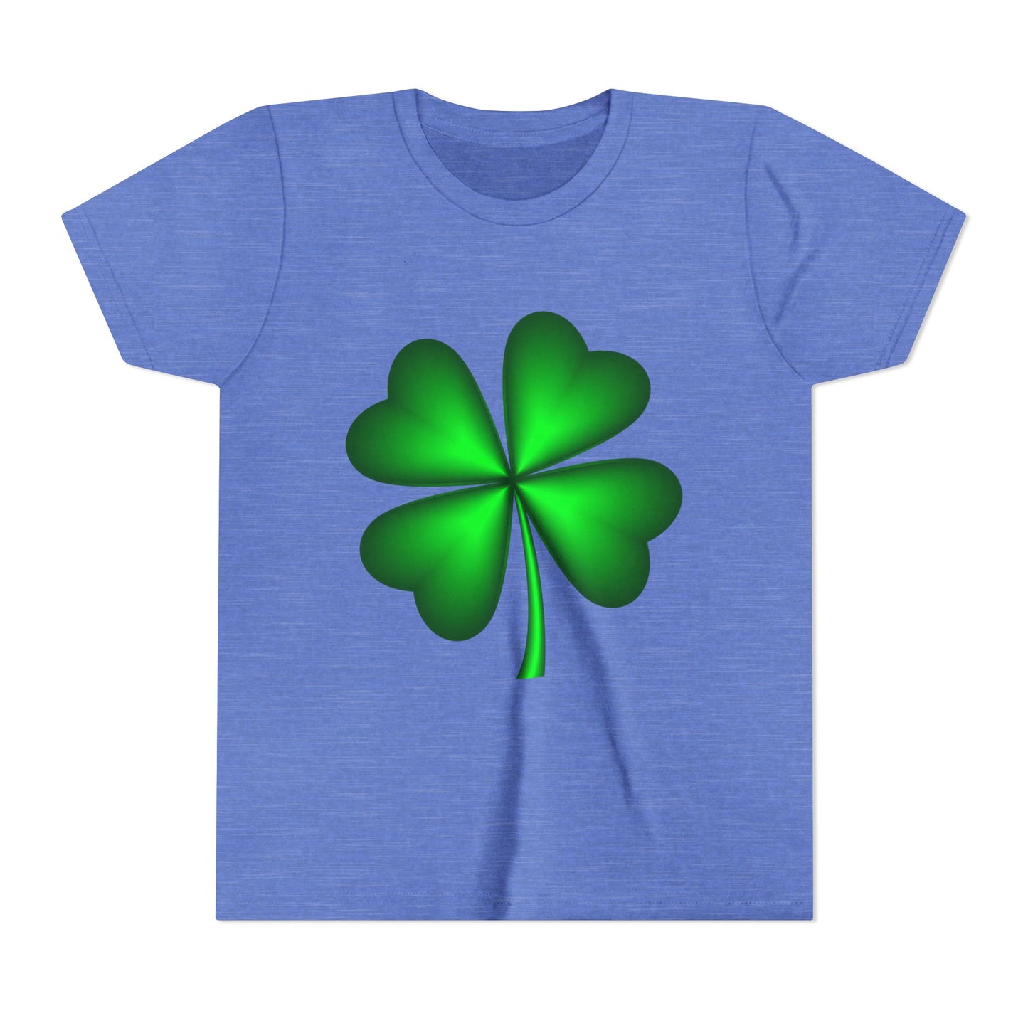 Green Four-Leaf Clover Youth Tee | St. Patrick's Day Shamrock Shirt