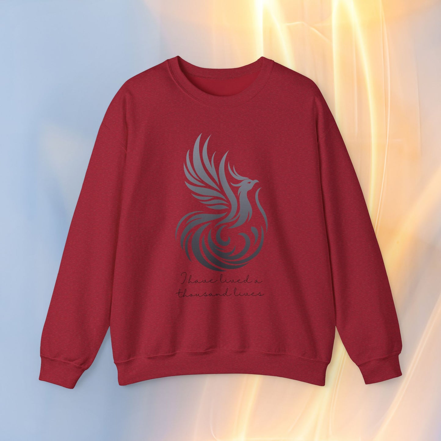 Phoenix Rising Sweatshirt - I Have Lived a Thousand Lives | Inspirational Unisex Sweatshirt - BlackF