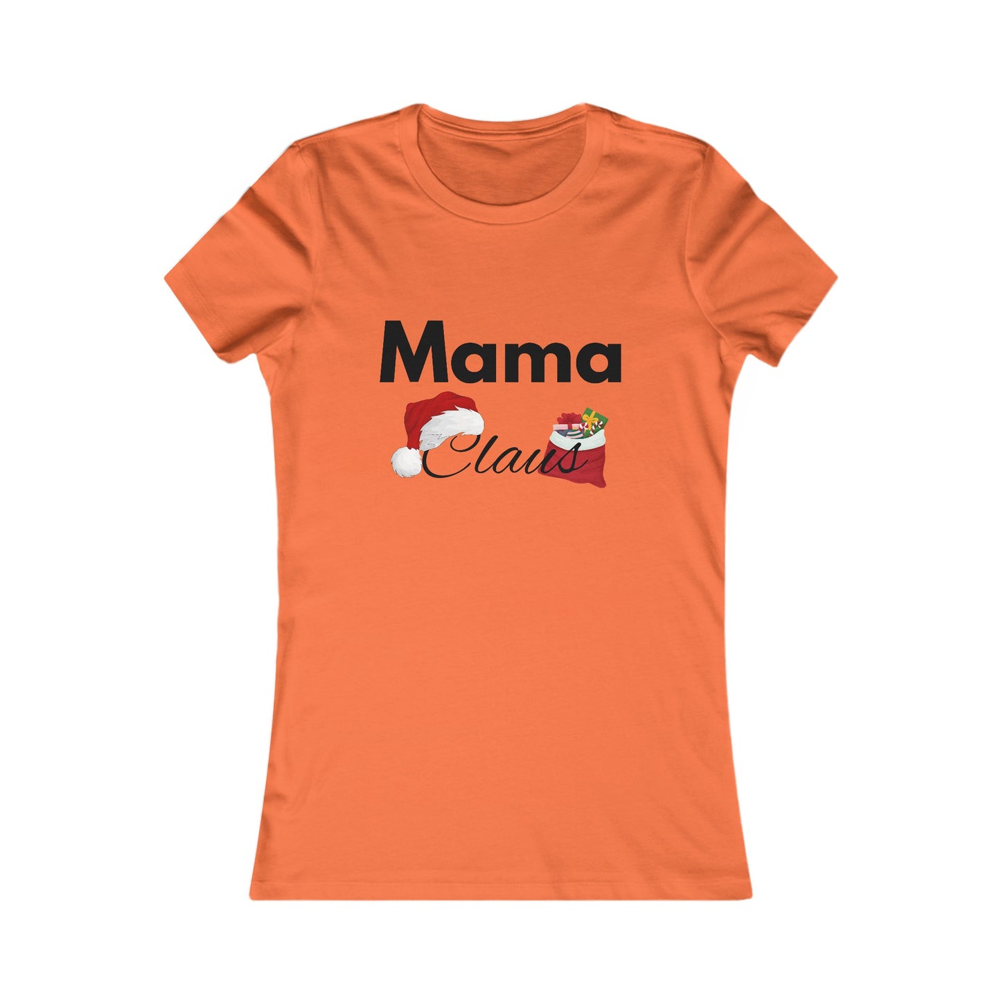 Mama Claus Christmas Shirt - Festive Holiday Tee for Moms with Santa Hat and Santa bag Design