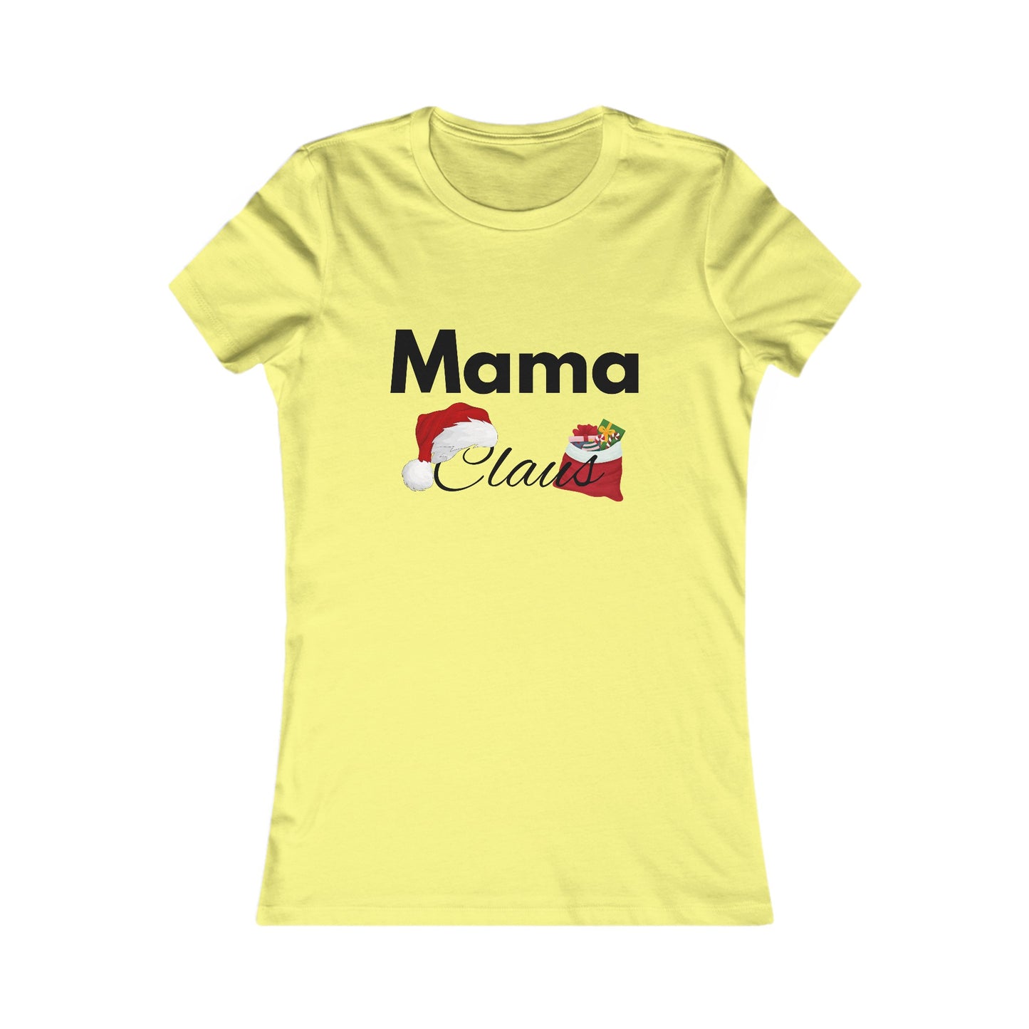 Mama Claus Christmas Shirt - Festive Holiday Tee for Moms with Santa Hat and Santa bag Design