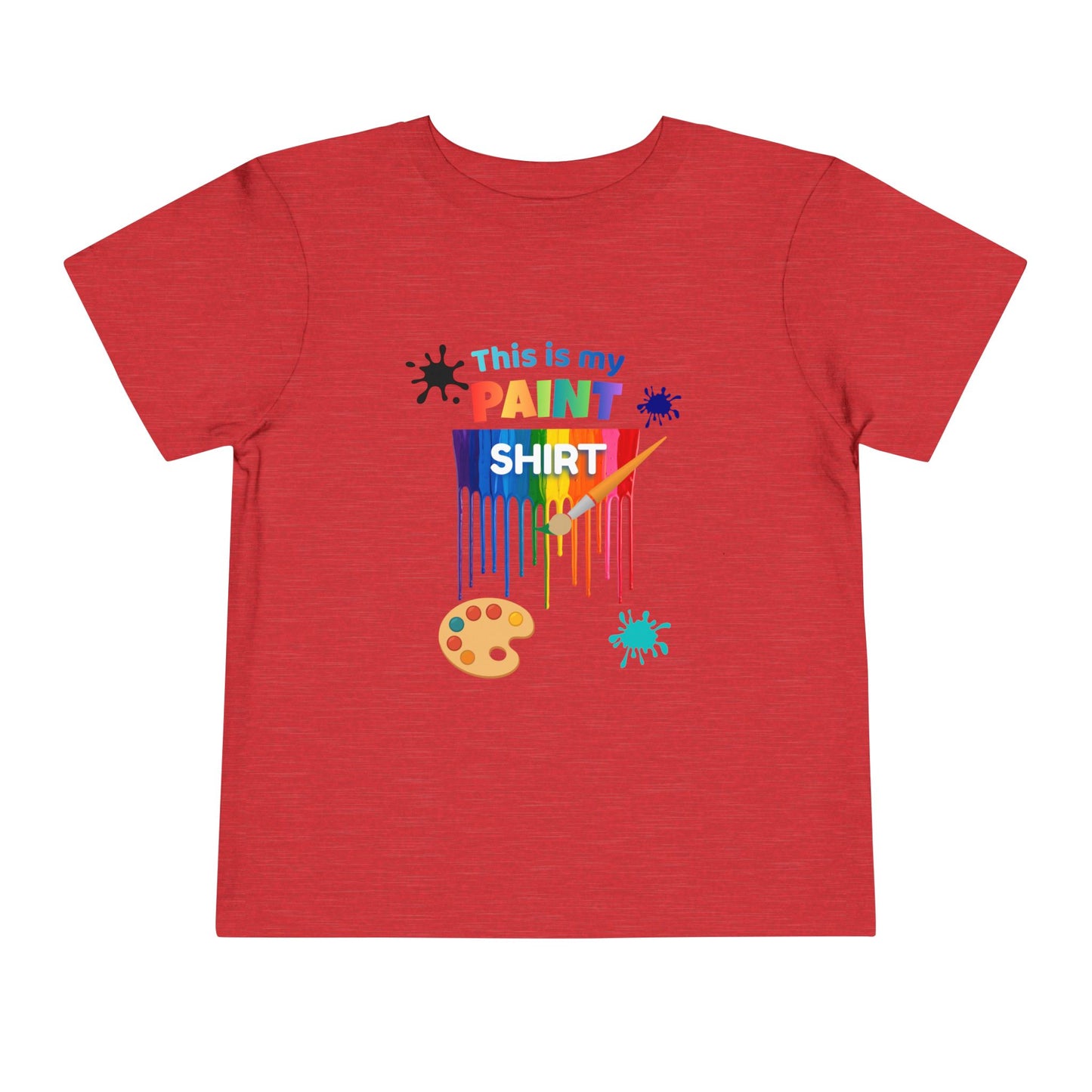 This Is My Paint Shirt Toddler Tee | Colorful Paint Palette Drips, Art Splash Design