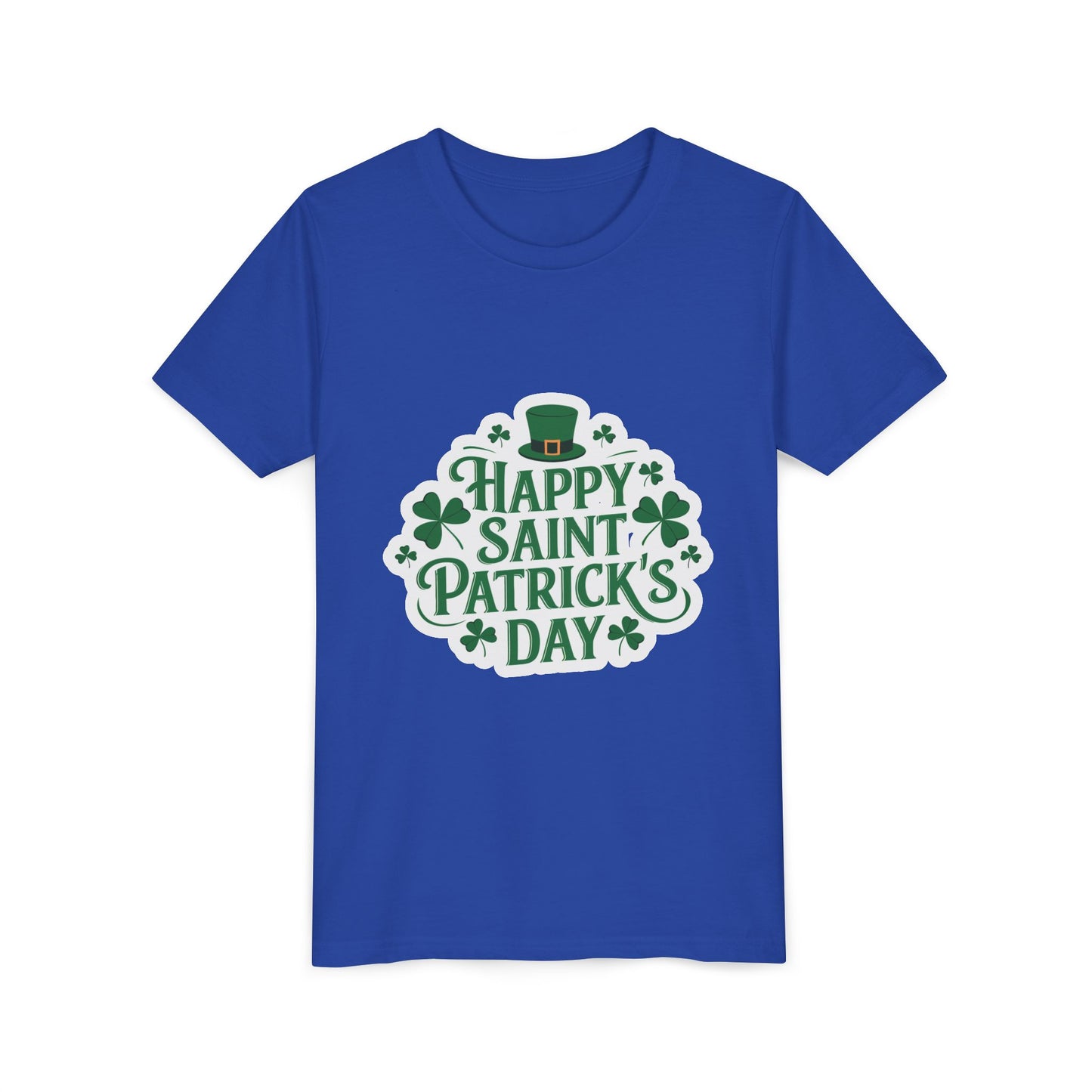 Happy Saint Patrick's Day Youth Tee | Shamrocks, Leprechaun Hat