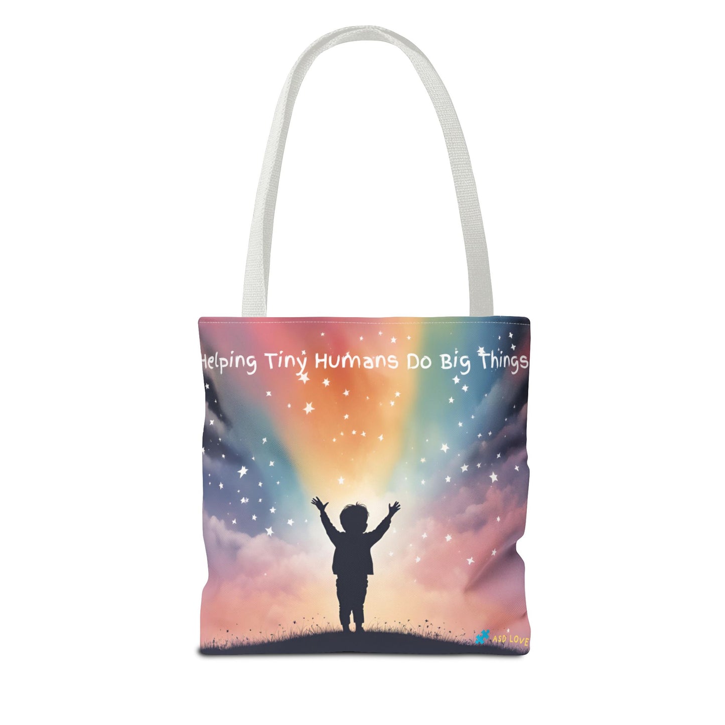 Helping Tiny Humans Do Big Things Tote - Inspiring Kids to Reach for the Stars