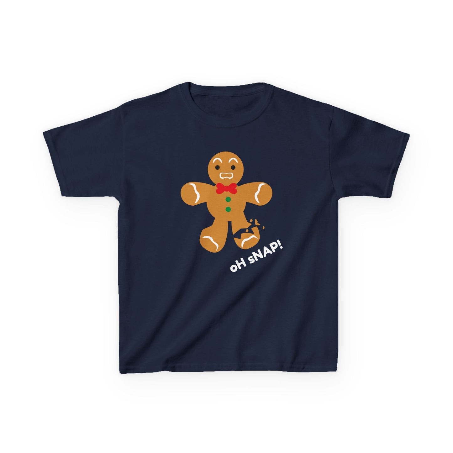 Oh Snap! Broken Gingerbread boy Kids Tee - Funny Holiday Shirt for Christmas and Gingerbread Fans
