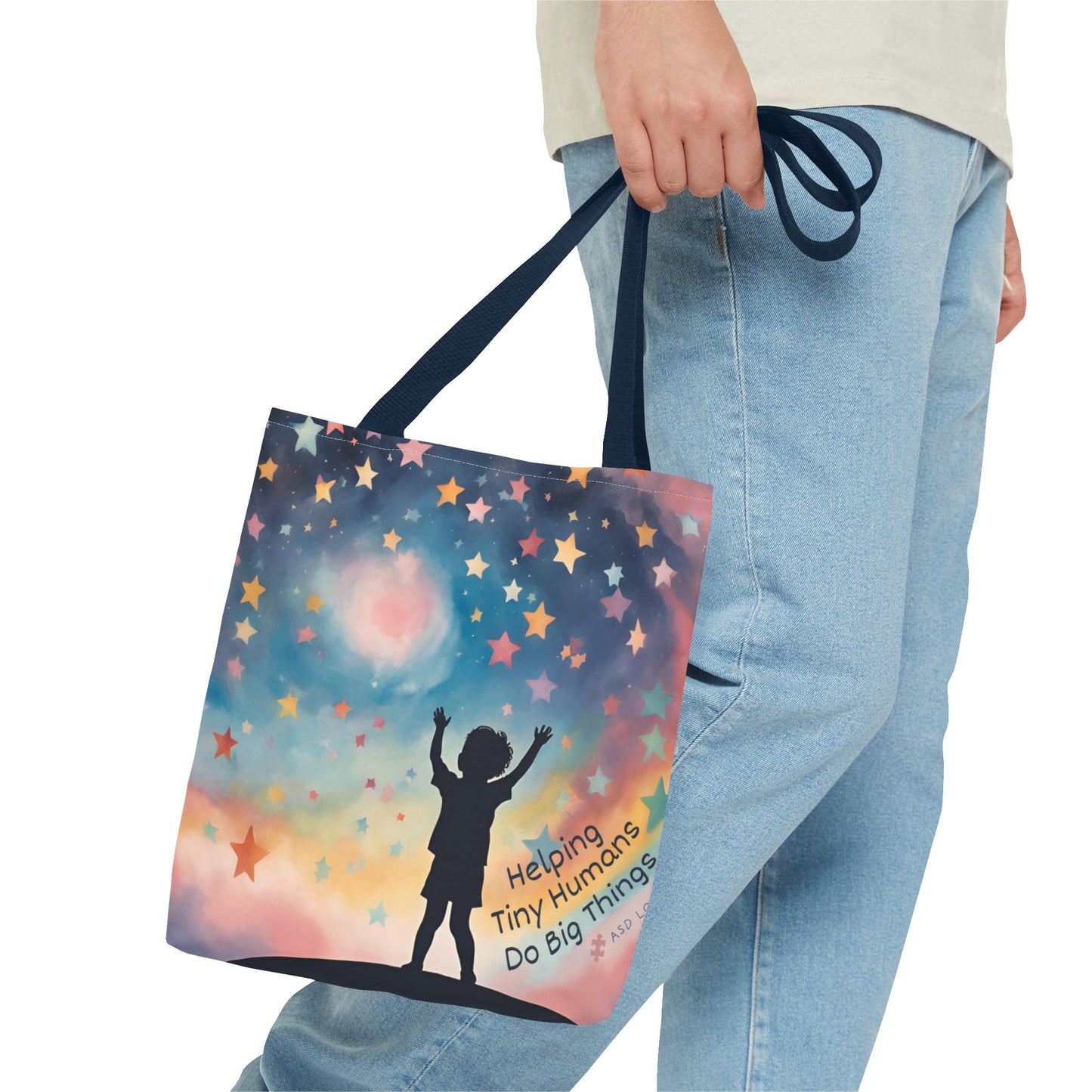 Helping Tiny Humans Do Big Things Tote - Inspiring Kids to Reach for the Stars