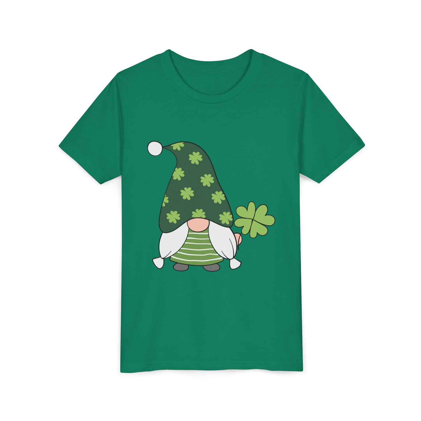Shamrock Gnome Youth Tee | St. Patrick's Day Clover Kids Shirt