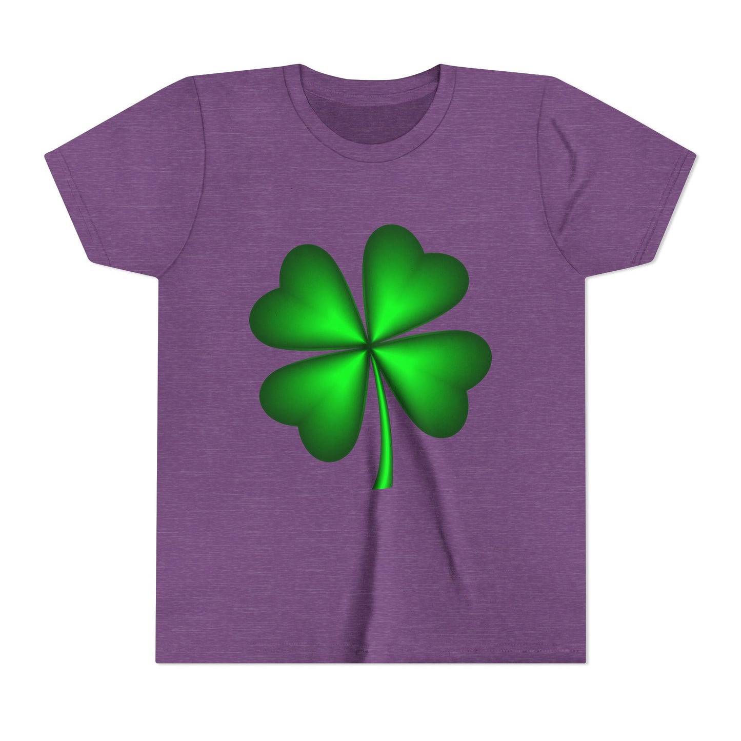 Green Four-Leaf Clover Youth Tee | St. Patrick's Day Shamrock Shirt