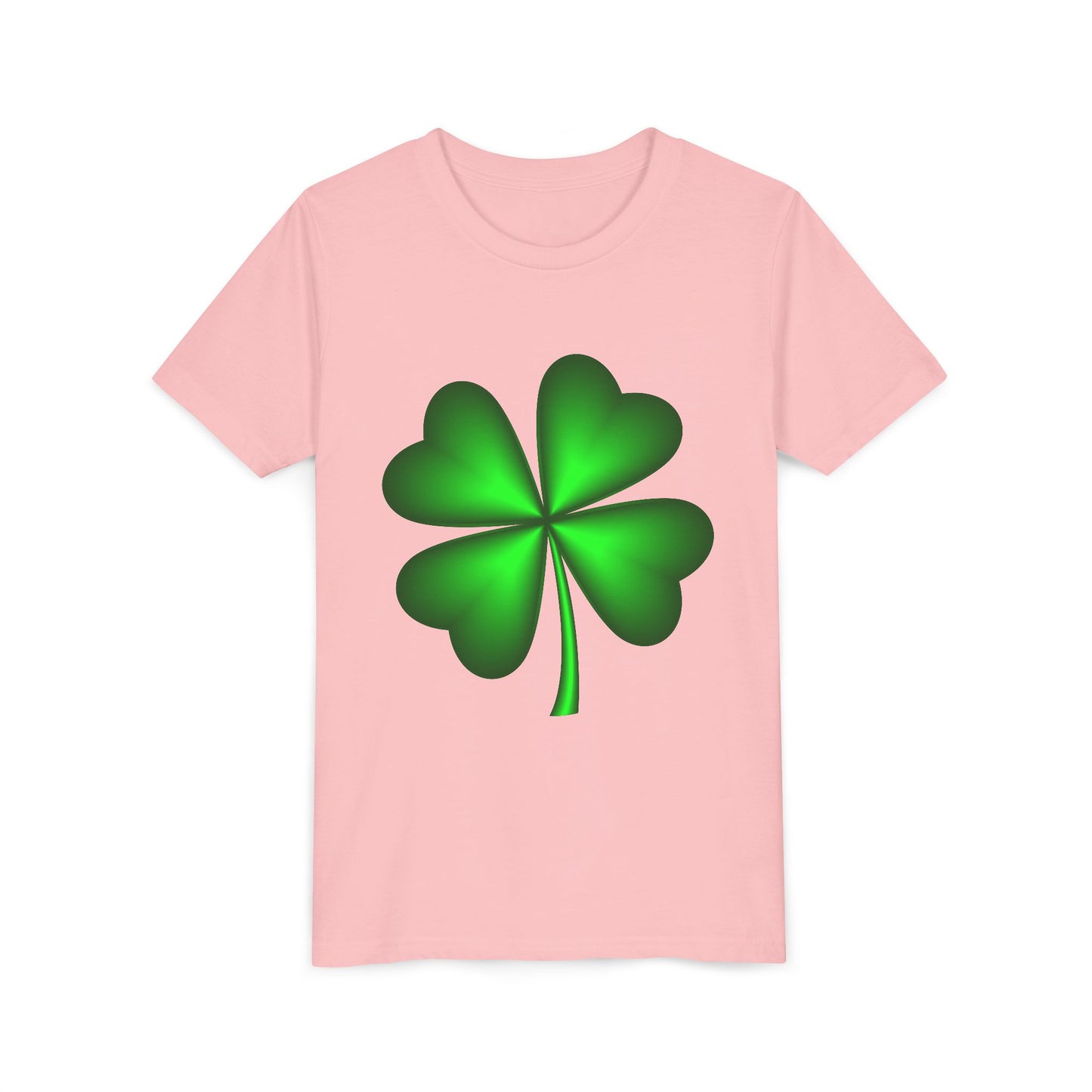 Green Four-Leaf Clover Youth Tee | St. Patrick's Day Shamrock Shirt