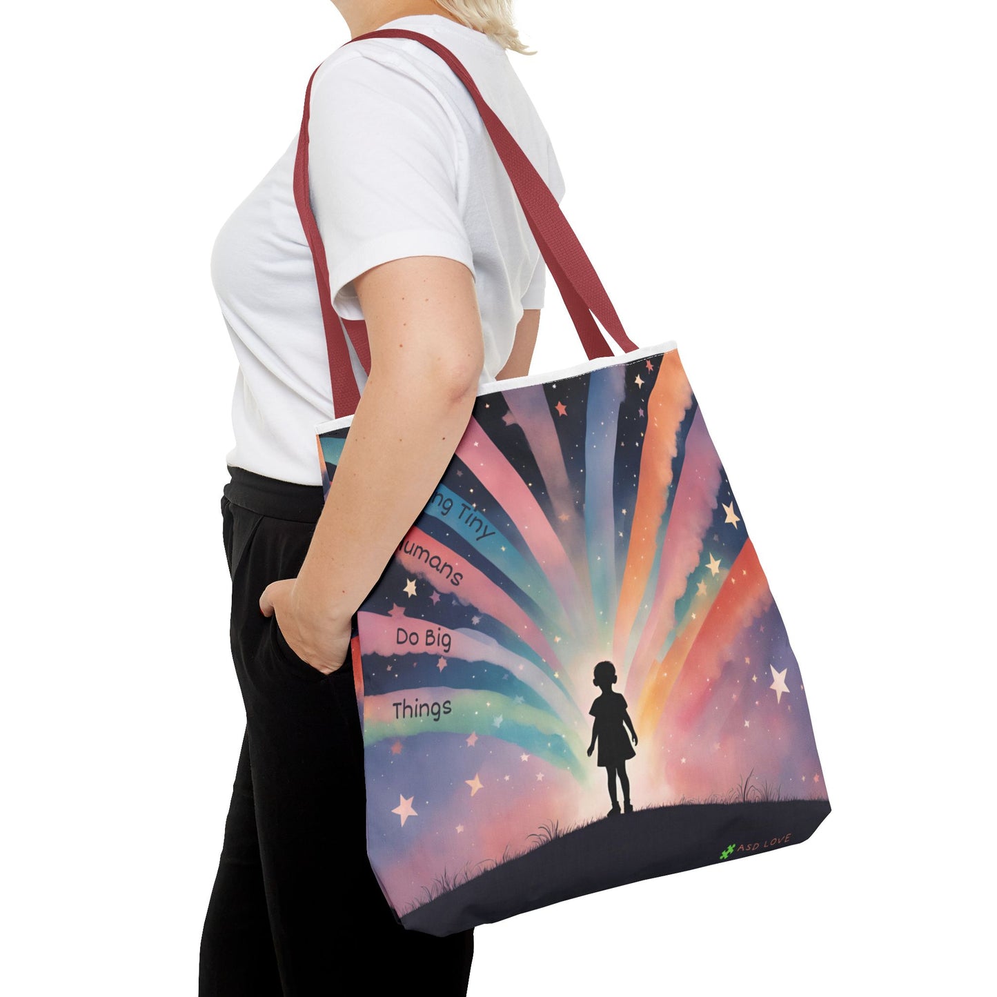 Helping Tiny Humans Do Big Things Tote - Inspiring Kids to Reach for the Stars