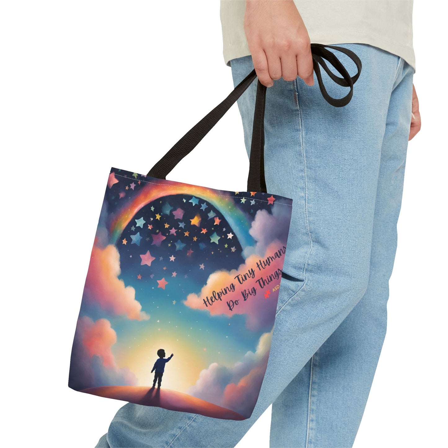 Helping Tiny Humans Do Big Things Tote - Inspiring Kids to Reach for the Stars