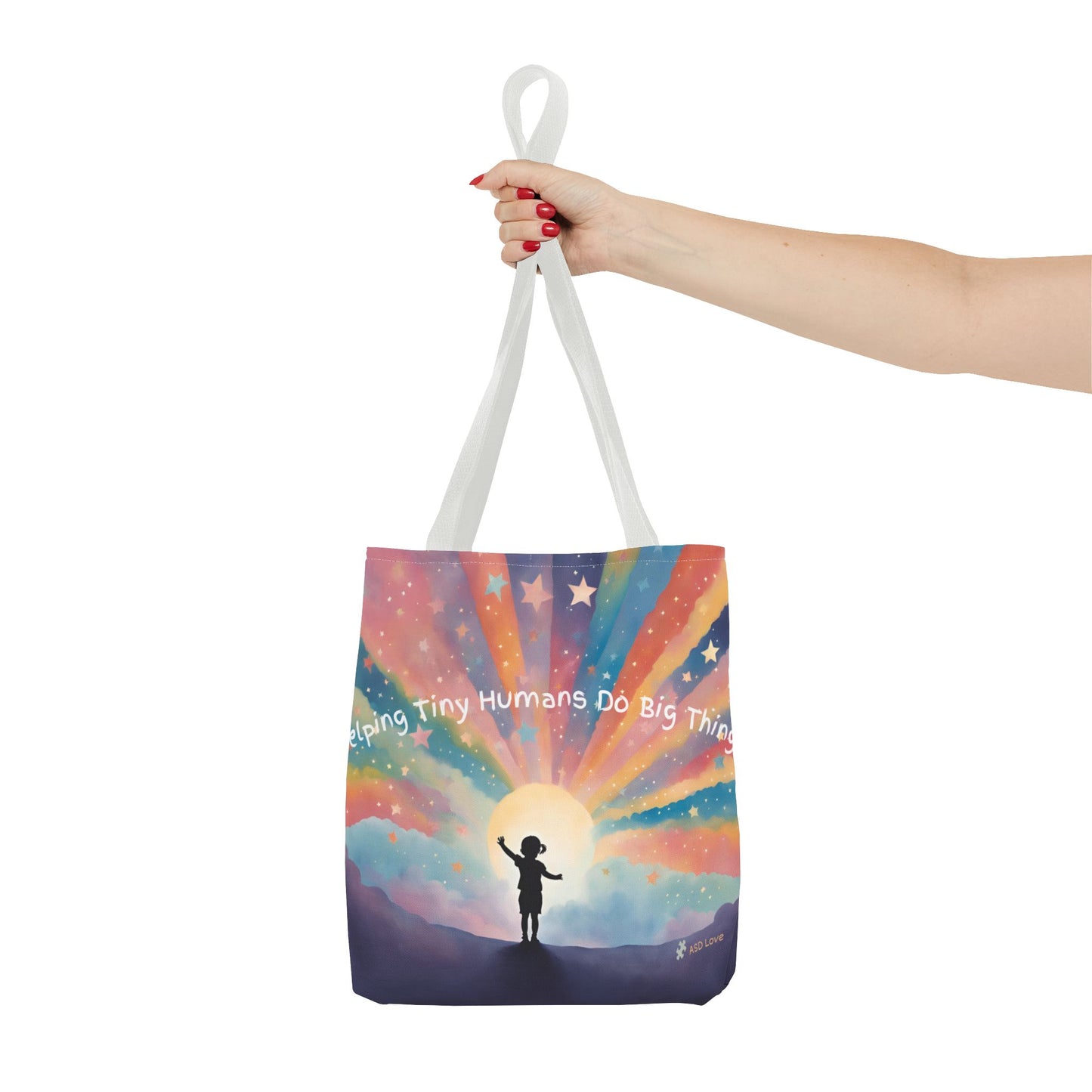 Helping Tiny Humans Do Big Things Tote - Inspiring Kids to Reach for the Stars