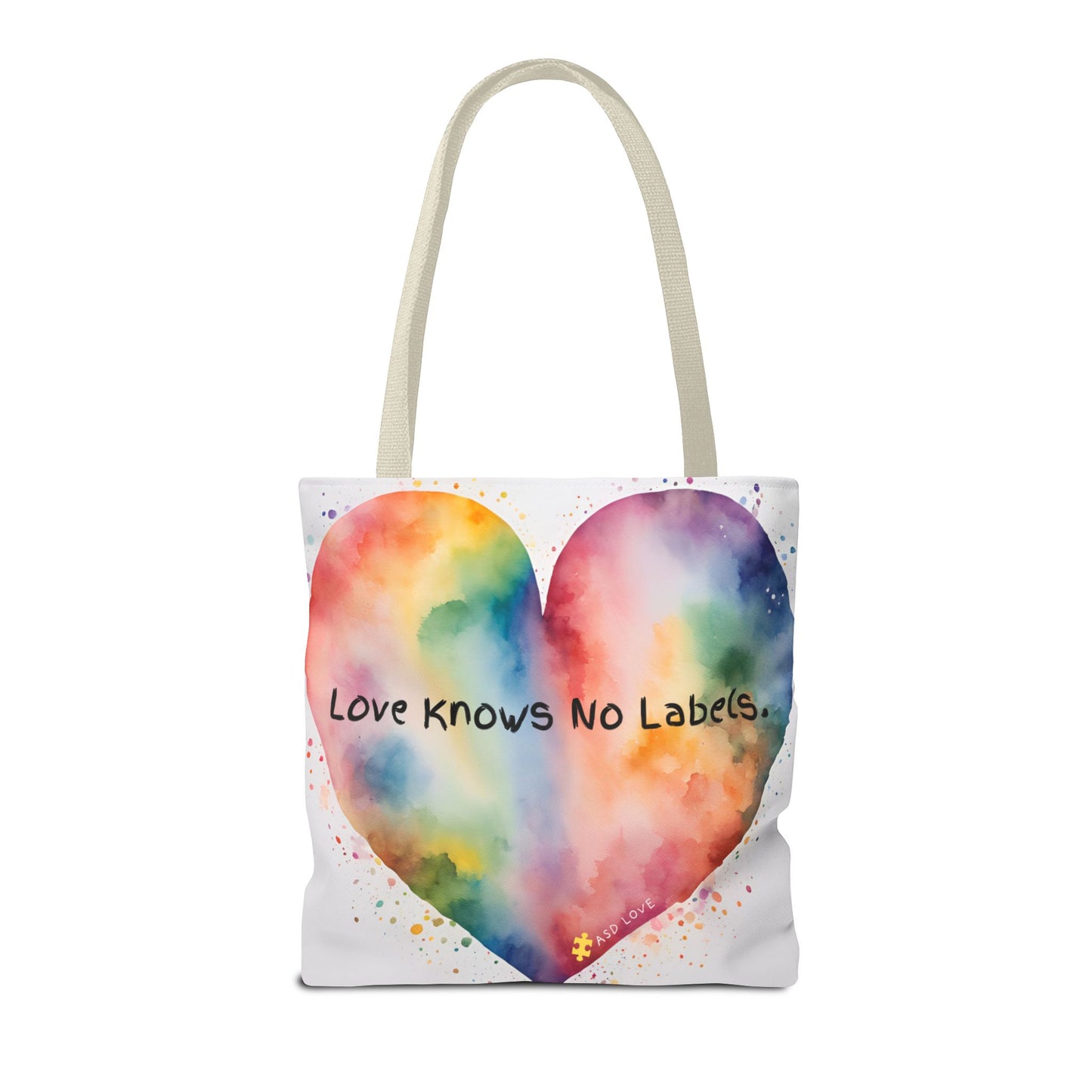 Love Knows No Labels - Big Heart Tote Bag - Show Your True Colors