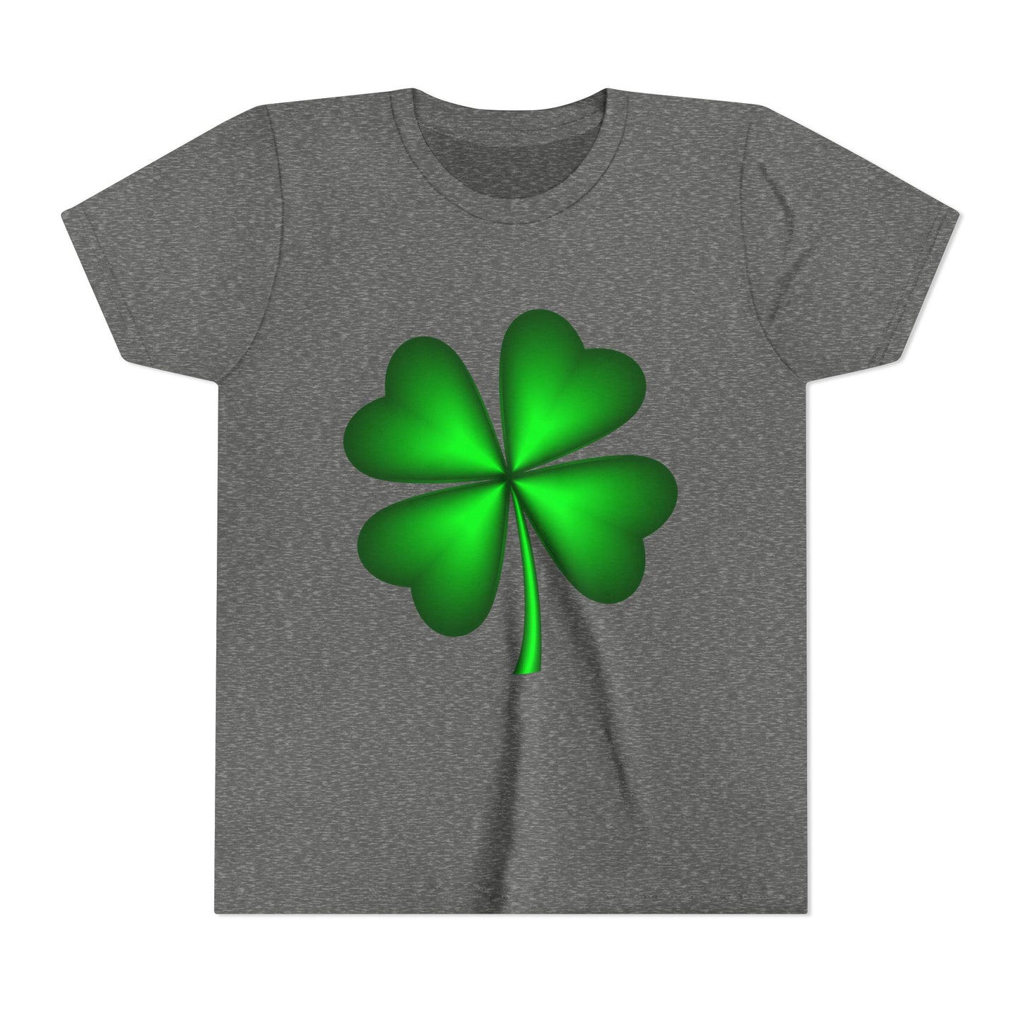 Green Four-Leaf Clover Youth Tee | St. Patrick's Day Shamrock Shirt