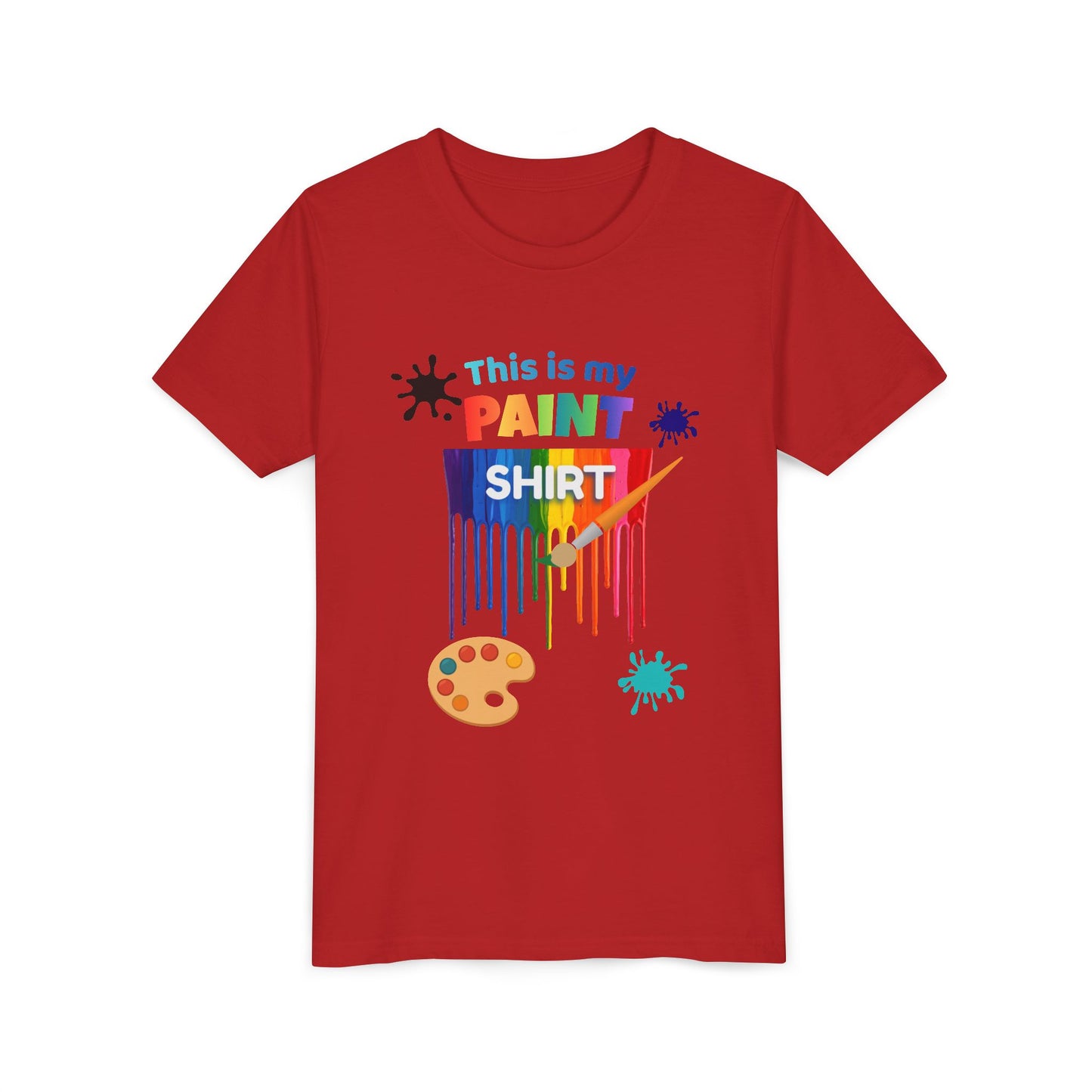 This Is My Paint Shirt Youth Tee | Rainbow Paint Drip Art Palette