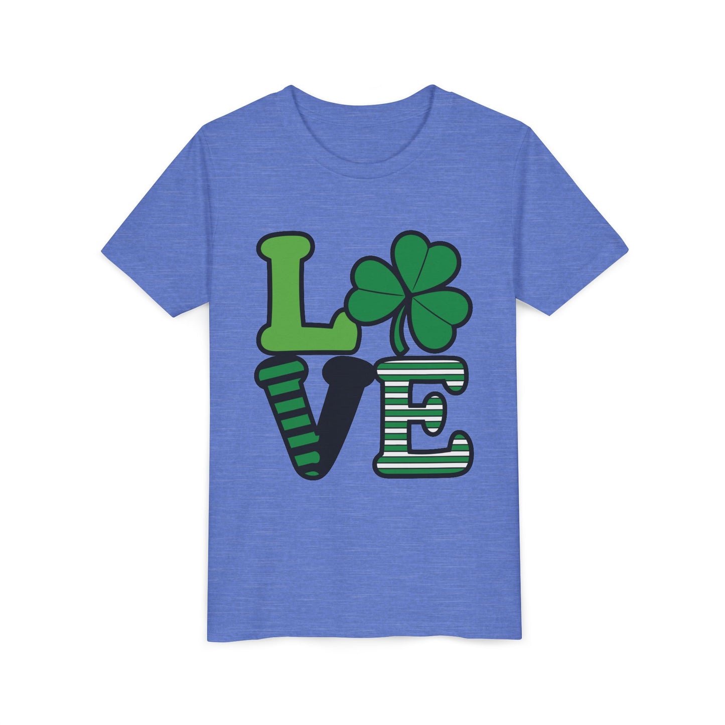LOVE Shamrock Youth Tee | St. Patrick's Day Clover Graphic