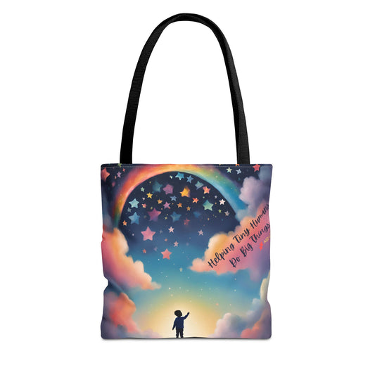 Helping Tiny Humans Do Big Things Tote - Inspiring Kids to Reach for the Stars