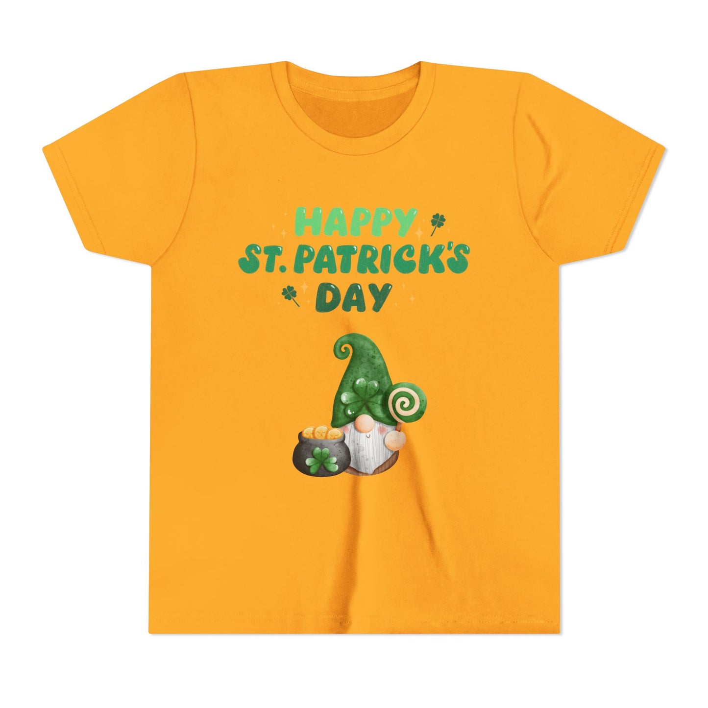 Happy St. Patrick's Day Gnome Youth Tee | Shamrock, Pot of Gold