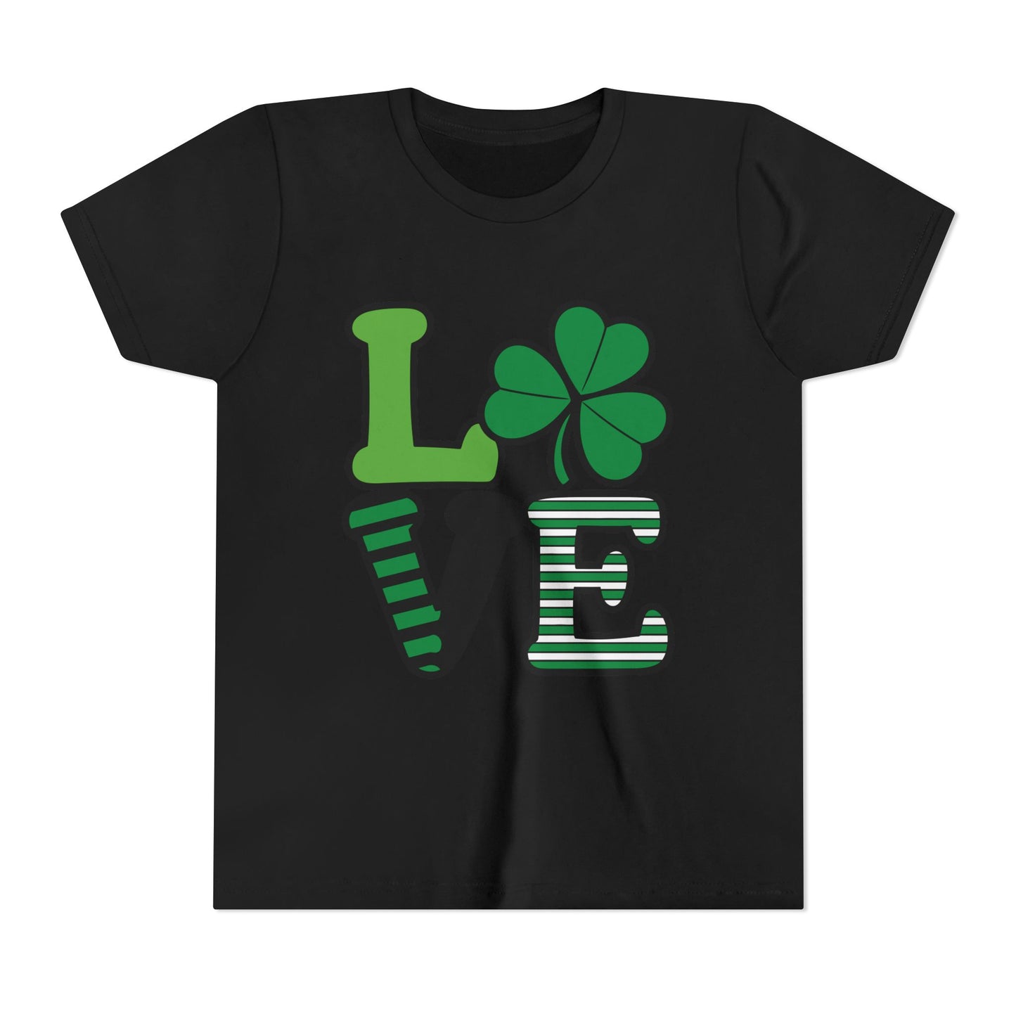 LOVE Shamrock Youth Tee | St. Patrick's Day Clover Graphic