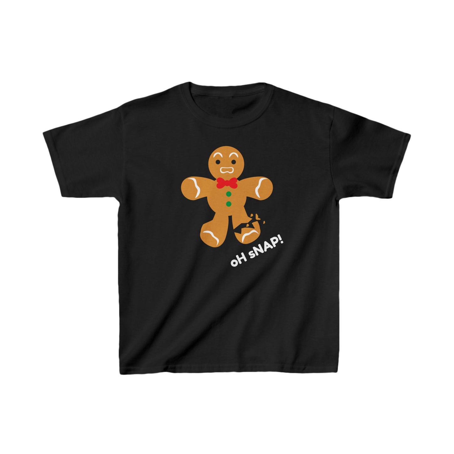 Oh Snap! Broken Gingerbread boy Kids Tee - Funny Holiday Shirt for Christmas and Gingerbread Fans