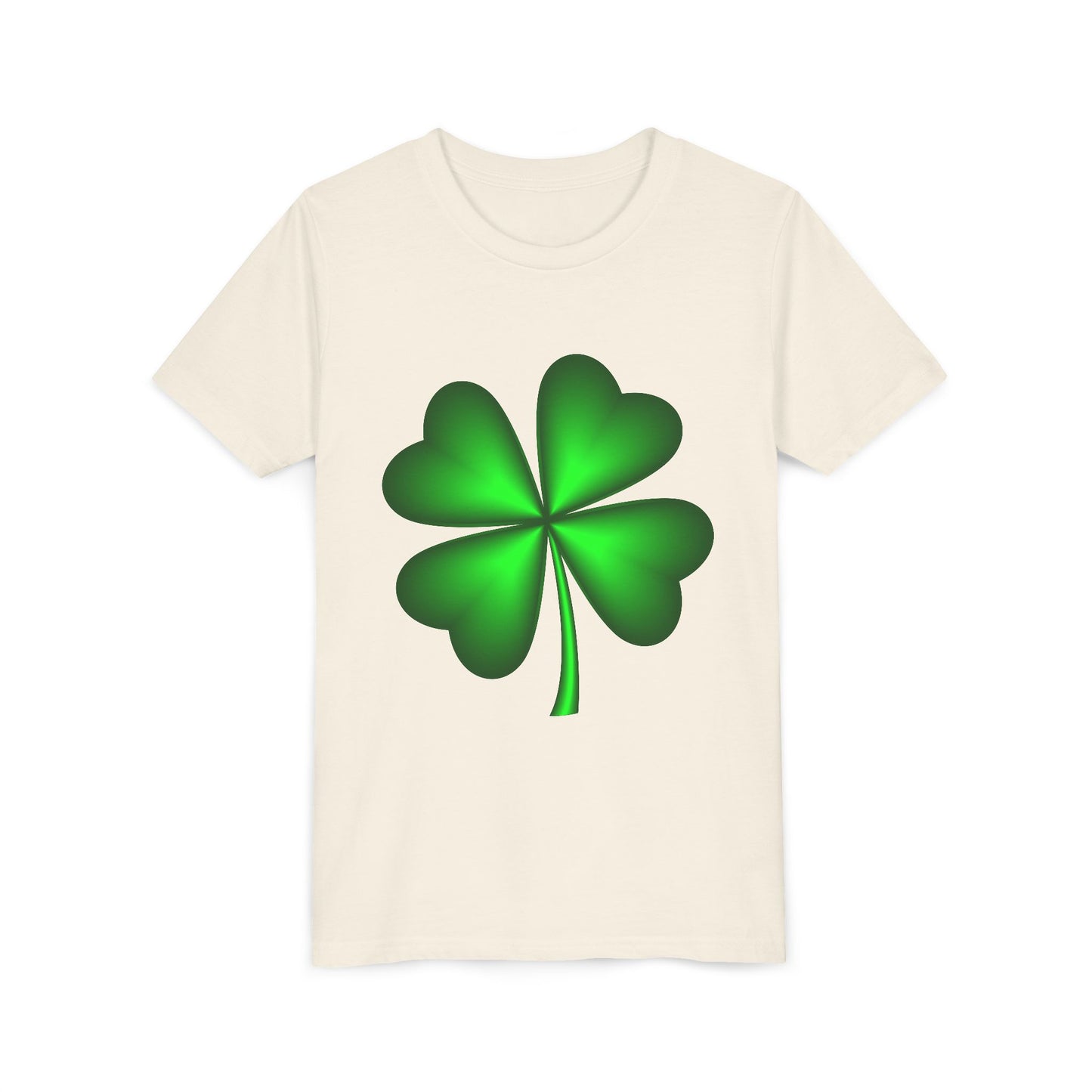 Green Four-Leaf Clover Youth Tee | St. Patrick's Day Shamrock Shirt