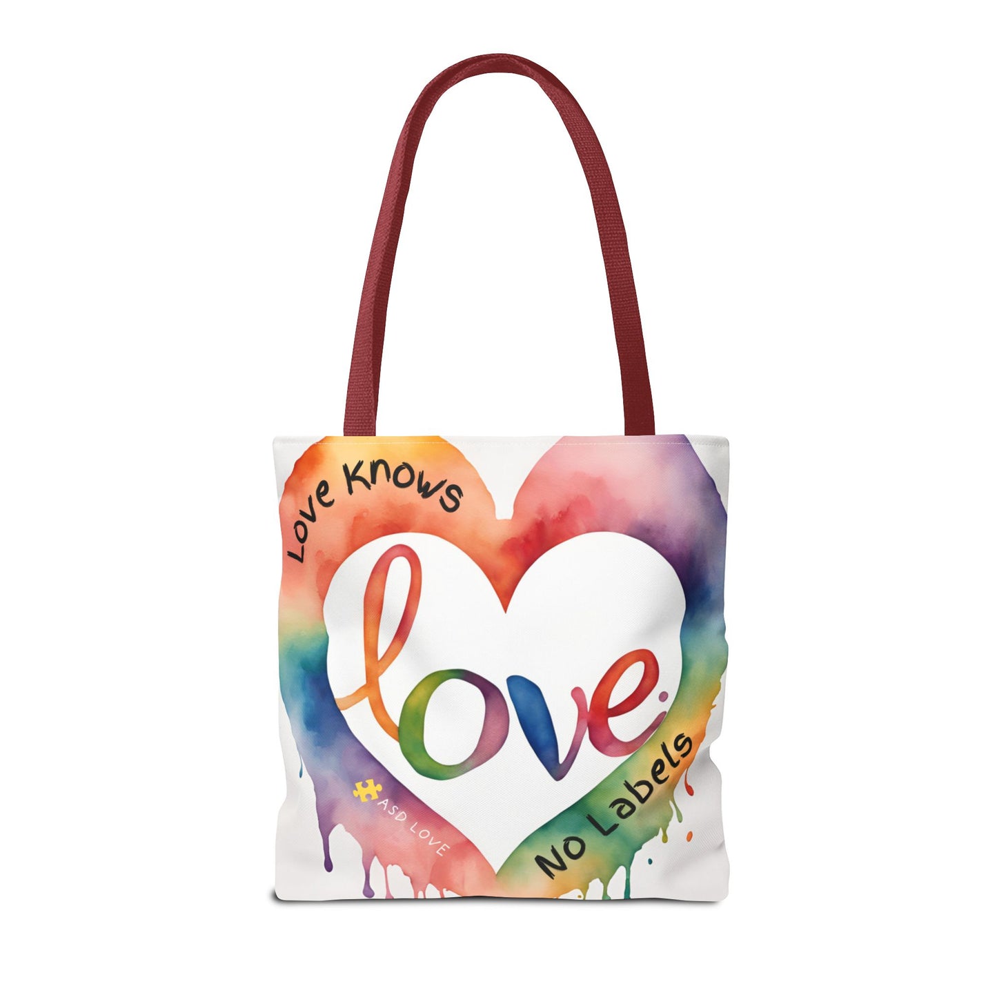 Love Knows No Labels Watercolor Drip Tote Bag - Embrace Acceptance & Harmony