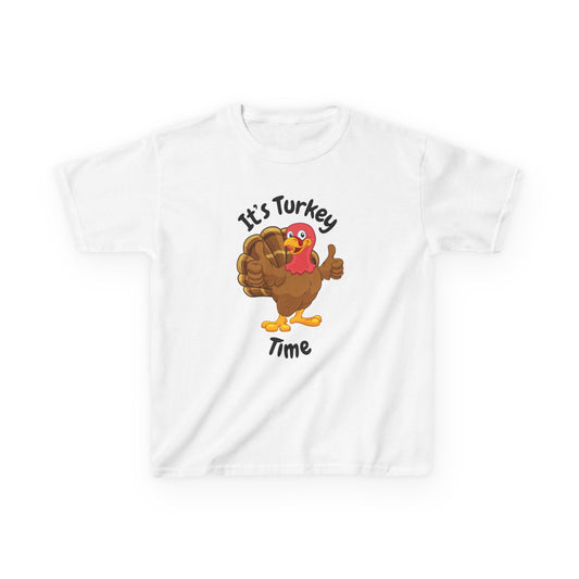 It's Turkey Time Kid Tee - Fun Thanksgiving Shirt for Boys and Girls