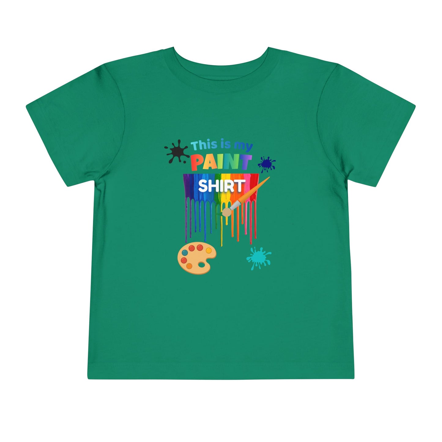 This Is My Paint Shirt Toddler Tee | Colorful Paint Palette Drips, Art Splash Design